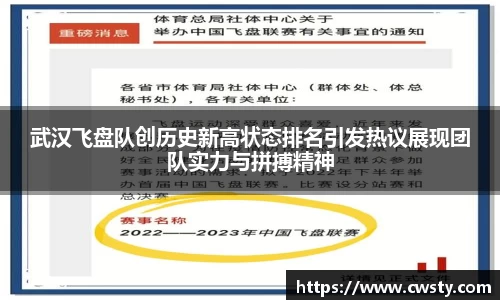 武汉飞盘队创历史新高状态排名引发热议展现团队实力与拼搏精神